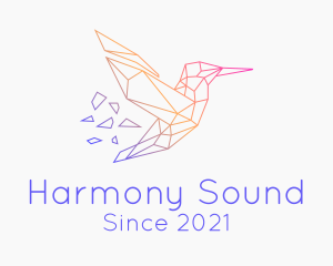 Minimal Geometric Hummingbird Bird logo