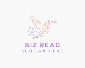 Minimal Geometric Hummingbird Bird logo design