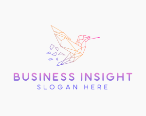 Minimal Geometric Hummingbird Bird logo design