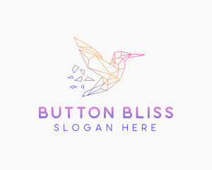 Minimal Geometric Hummingbird Bird logo design