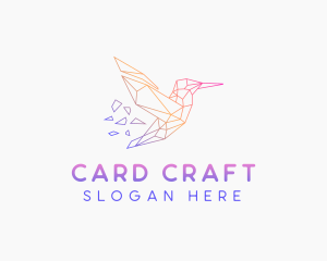 Minimal Geometric Hummingbird Bird logo design