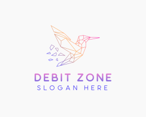 Minimal Geometric Hummingbird Bird logo design