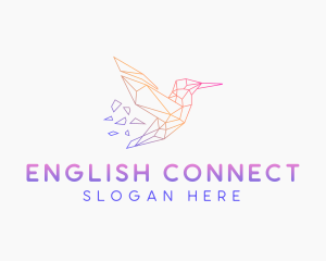 Minimal Geometric Hummingbird Bird logo design