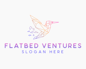 Minimal Geometric Hummingbird Bird logo design