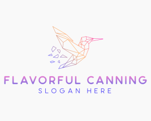 Minimal Geometric Hummingbird Bird logo design