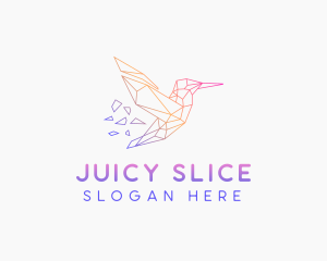 Minimal Geometric Hummingbird Bird logo design