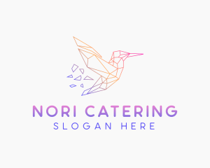 Minimal Geometric Hummingbird Bird logo design