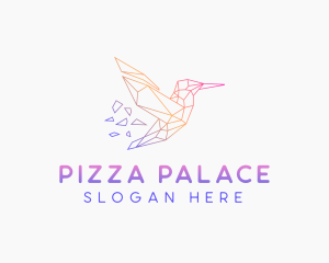 Minimal Geometric Hummingbird Bird logo design