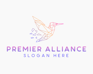 Minimal Geometric Hummingbird Bird logo design