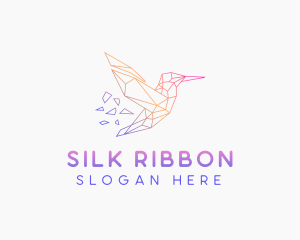 Minimal Geometric Hummingbird Bird logo design