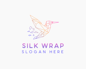 Minimal Geometric Hummingbird Bird logo design