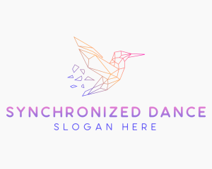 Minimal Geometric Hummingbird Bird logo