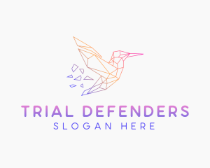 Minimal Geometric Hummingbird Bird logo design