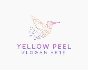 Minimal Geometric Hummingbird Bird logo design