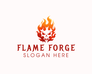 Skull Flame Gaming logo design