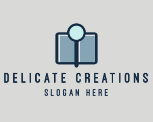 Magnifying Glass Book  logo design