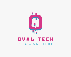 Digital Glitch Tech  logo design