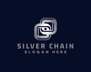 Silver Interlinked Chain logo design