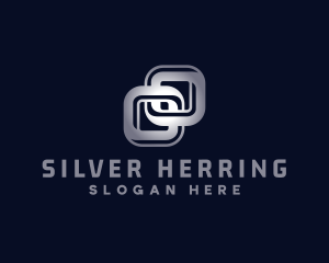 Silver Interlinked Chain logo design