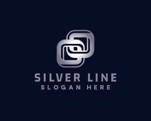 Silver Interlinked Chain logo design