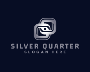 Silver Interlinked Chain logo design