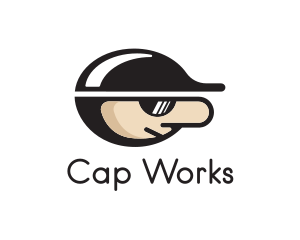 Cap Sunglasses Cartoon logo design