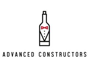 Drink Bottle Tuxedo Suit logo design