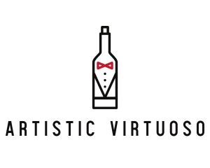 Drink Bottle Tuxedo Suit logo design