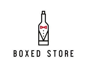 Drink Bottle Tuxedo Suit logo design