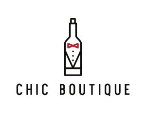 Drink Bottle Tuxedo Suit logo design