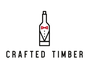 Drink Bottle Tuxedo Suit logo design