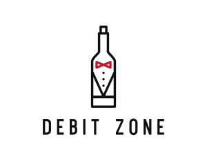 Drink Bottle Tuxedo Suit logo design