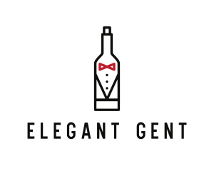 Drink Bottle Tuxedo Suit logo design