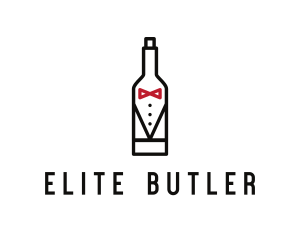 Drink Bottle Tuxedo Suit logo design