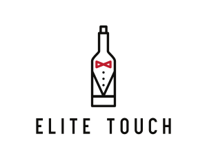 Drink Bottle Tuxedo Suit logo design