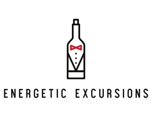 Drink Bottle Tuxedo Suit logo design