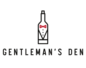 Drink Bottle Tuxedo Suit logo design