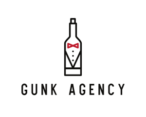 Drink Bottle Tuxedo Suit logo design