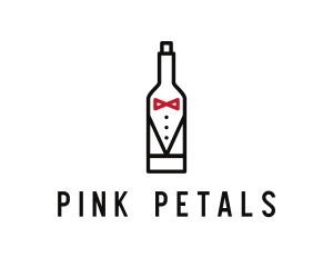 Drink Bottle Tuxedo Suit logo design