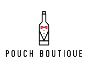 Drink Bottle Tuxedo Suit logo design