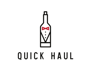 Drink Bottle Tuxedo Suit logo design