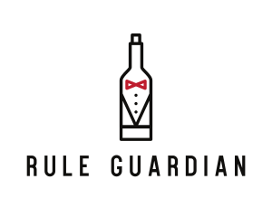 Drink Bottle Tuxedo Suit logo design