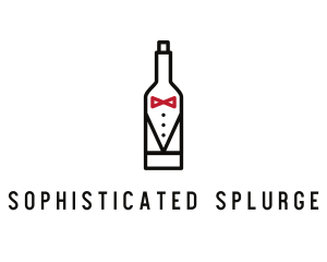 Drink Bottle Tuxedo Suit logo design