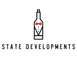 Drink Bottle Tuxedo Suit logo design