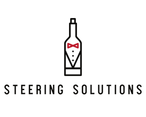 Drink Bottle Tuxedo Suit logo design