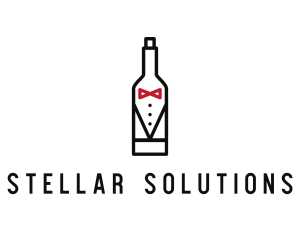 Drink Bottle Tuxedo Suit logo design