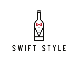 Drink Bottle Tuxedo Suit logo design