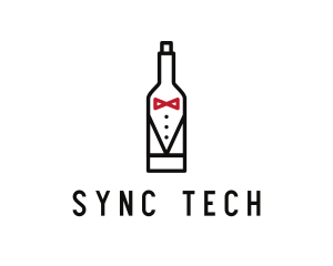 Drink Bottle Tuxedo Suit logo design