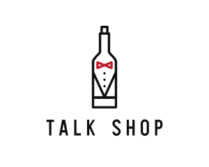 Drink Bottle Tuxedo Suit logo design