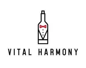 Drink Bottle Tuxedo Suit logo design